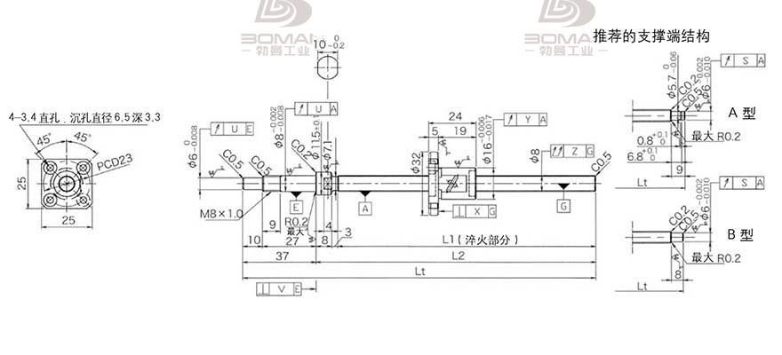 KURODA GP081FDS-AAFR-0250B-C3F 黑田精工丝杠验收标准